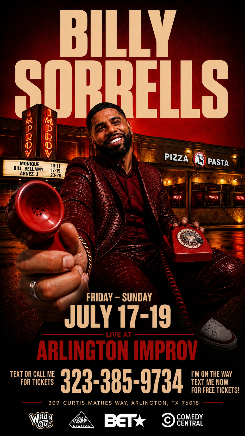Billy Sorrells LIVE at Arlington Improv — Friday to Sunday, July 17–19